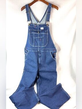 Hides 38x30 Relaxed Fit Men's Denim Overalls in Blue